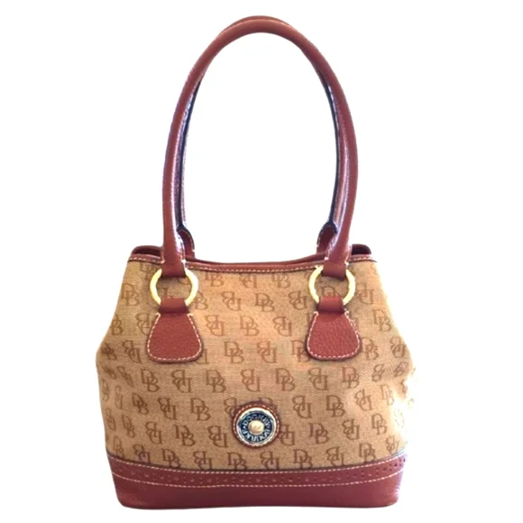 Dooney & Bourke Tan and Brown Shoulder Bag - Picture 2 of 13